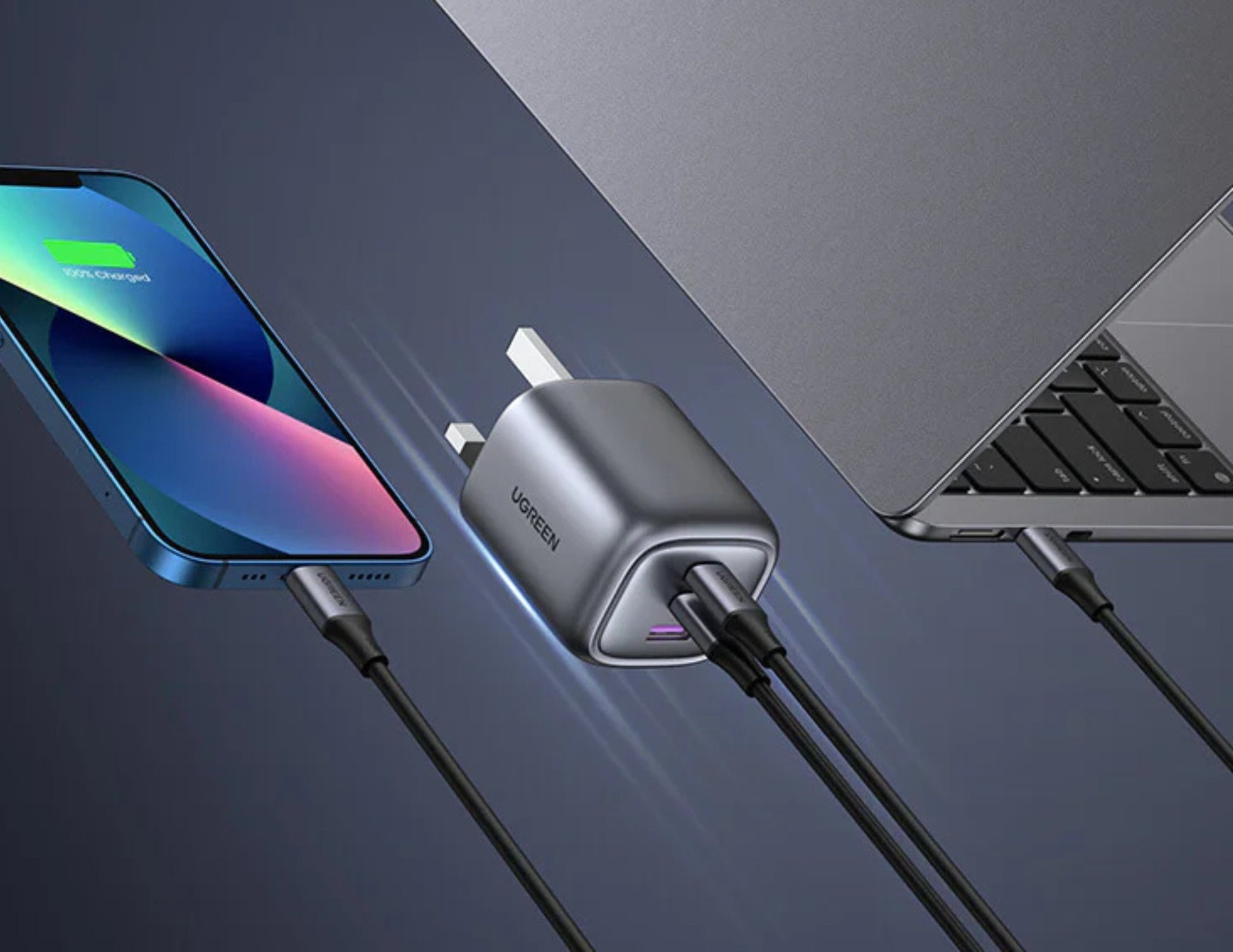 UGREEN Nexode 65W GaN 3-port wall charger CD306 foldable travel friendly Qatar