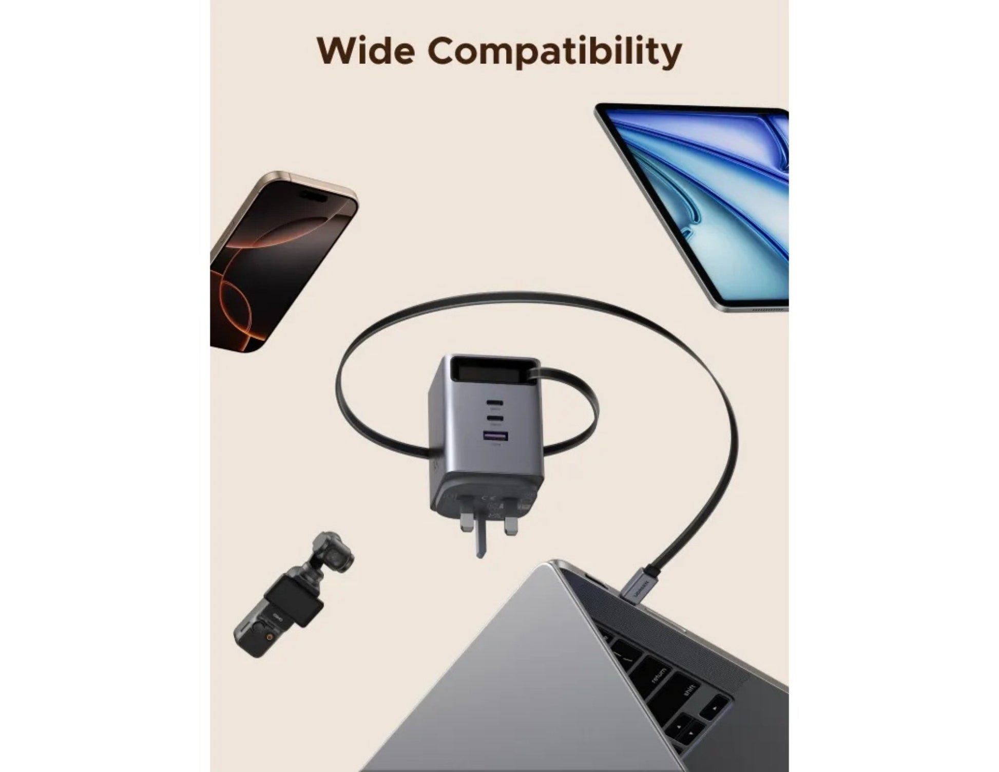 Ugreen Nexode Pro GaN 100W Fast Charger Retractable USB-C Cable X616 Qatar