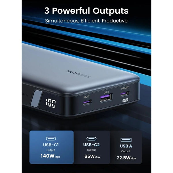 Ugreen PB205 25000mAh 145W power bank with 3 USB ports and LED display Qatar