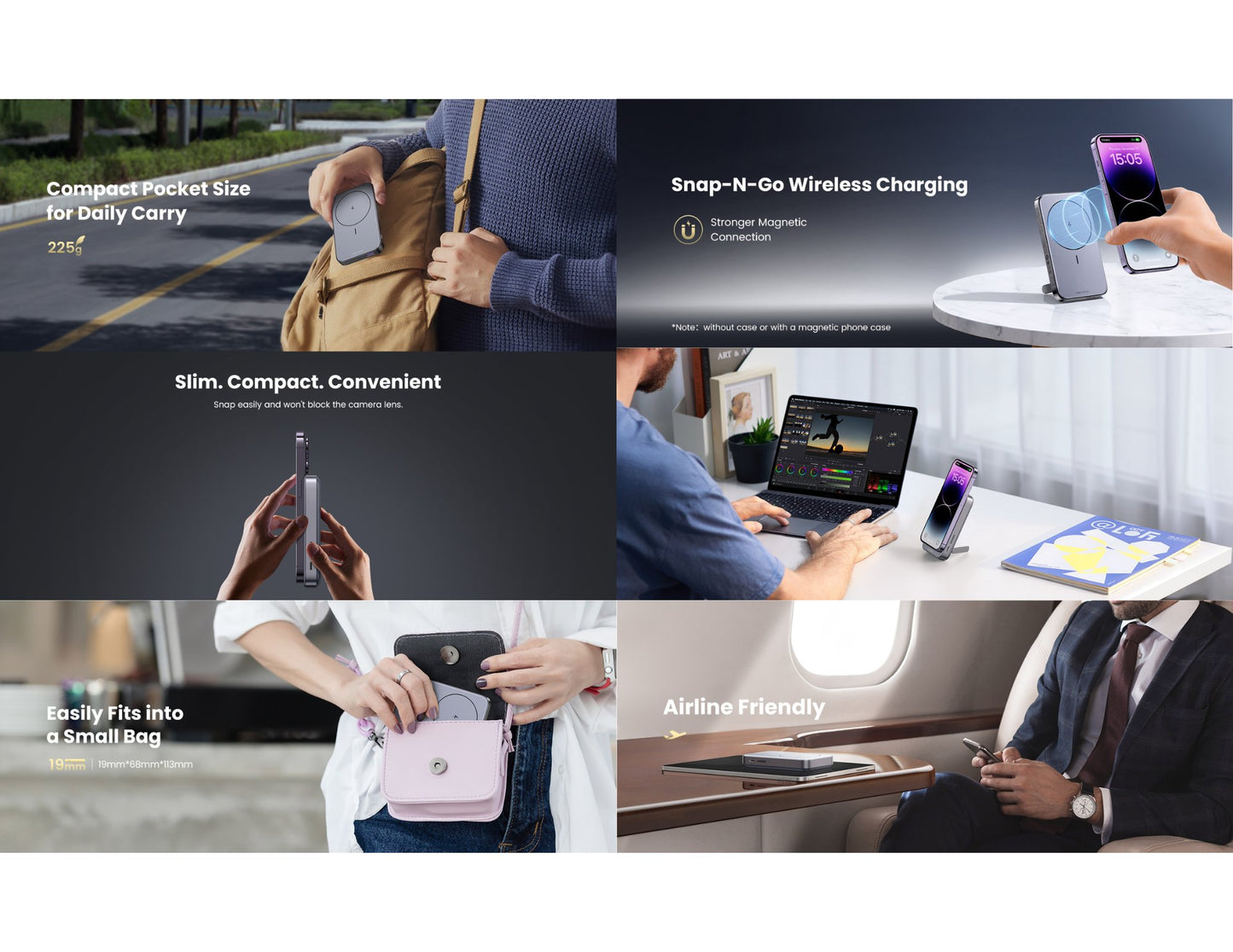 UGREEN PB206 10000mAh magnetic wireless power bank with foldable stand 15W Qi Qatar