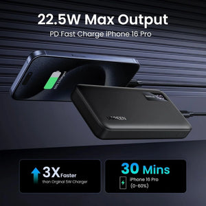 Ugreen PB311 10000mAh 22.5W power bank Black with USB-C and LED display Qatar