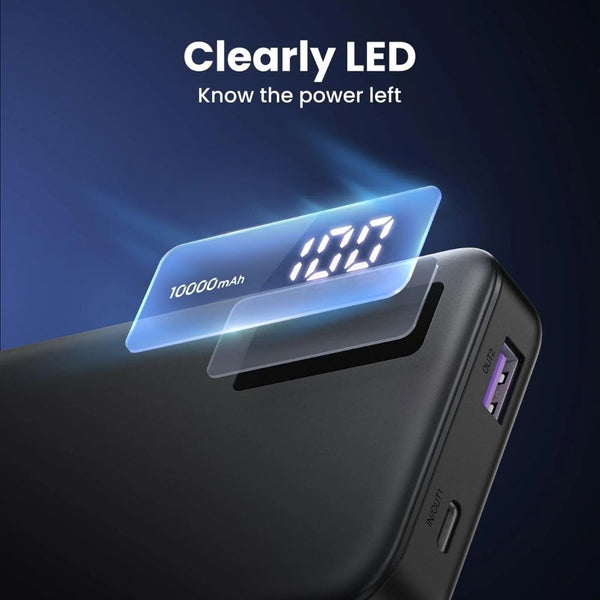 Ugreen PB311 10000mAh 22.5W power bank Black with USB-C and LED display Qatar