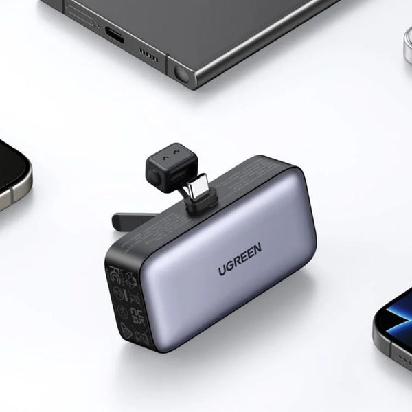 Ugreen PB503 5000mAh 22.5W power bank with built-in USB-C connector and foldable kickstand Qatar