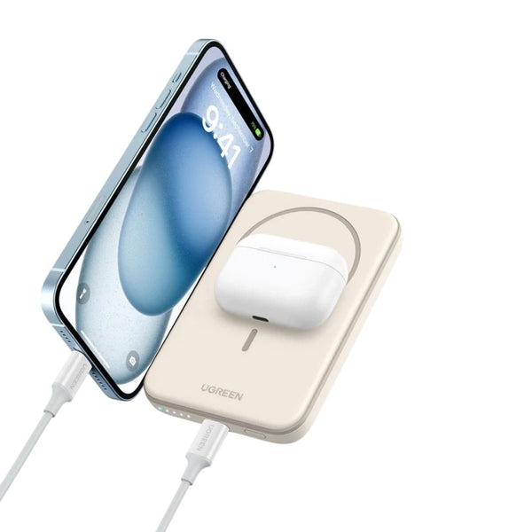 UGREEN PB560 5000mAh magnetic wireless power bank 7.5W and 15W USB-C Beige Qatar