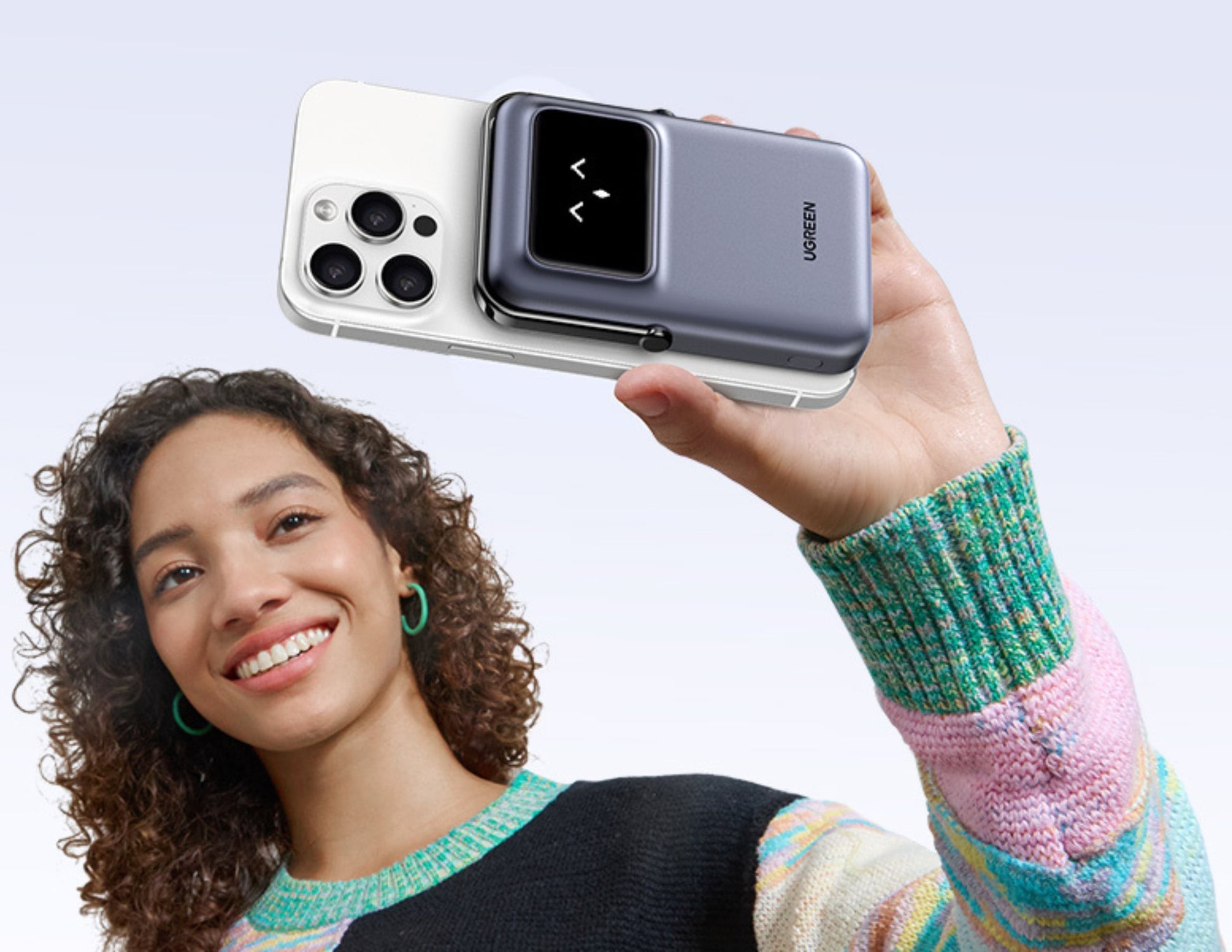 UGREEN Uno Magnetic Wireless Power Bank 10000mAh Qi2 TFT robot display foldable stand PB764 Qatar