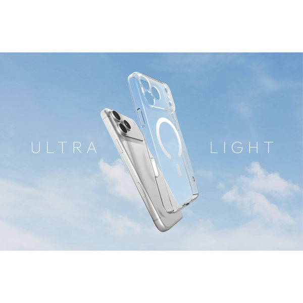 UNIQ AirSuit Glossy Clear 1.3mm ultra-slim case for iPhone 18 Pro with MagClick wireless charging, camera lens protection and HapticCore button in Qatar