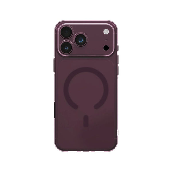 UNIQ AirSuit Glossy Burgundy 1.3mm ultra-slim case for iPhone 18 Pro Max with MagClick wireless charging, camera lens protection and HapticCore button in Qatar