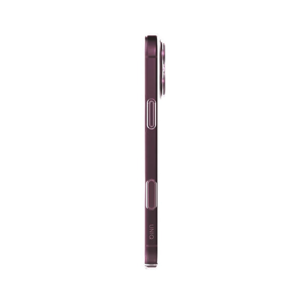 UNIQ AirSuit Glossy Burgundy 1.3mm ultra-slim case for iPhone 18 Pro Max with MagClick wireless charging, camera lens protection and HapticCore button in Qatar