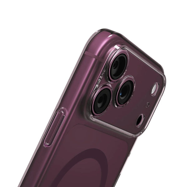 UNIQ AirSuit Glossy Burgundy 1.3mm ultra-slim case for iPhone 18 Pro Max with MagClick wireless charging, camera lens protection and HapticCore button in Qatar