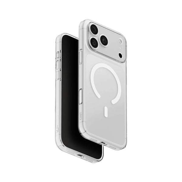 UNIQ AirSuit Glossy Clear 1.3mm ultra-slim case for iPhone 18 Pro Max with MagClick wireless charging, camera lens protection and HapticCore button in Qatar