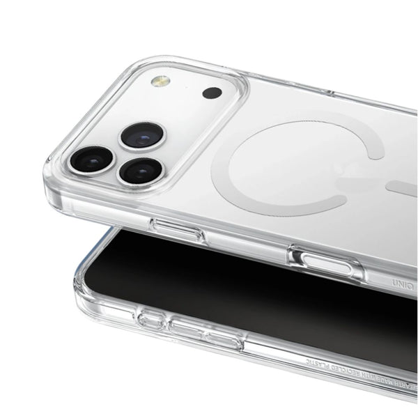 Uniq Clario MagSafe case 50% recycled plastic AirMax protection Lucent Clear iPhone 18 Pro Max Qatar