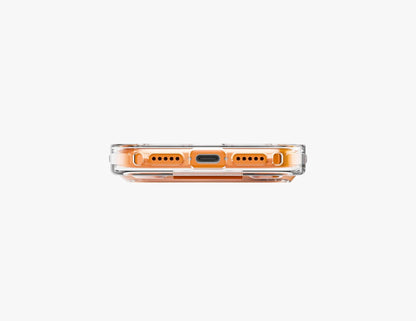 Uniq Heldro Air Slim FlexGrip™ Magnetic Case for iPhone 17 Pro & Pro Max, MagClick, clear anti-yellowing finish, wrist strap, at Thabthaba Store Qatar