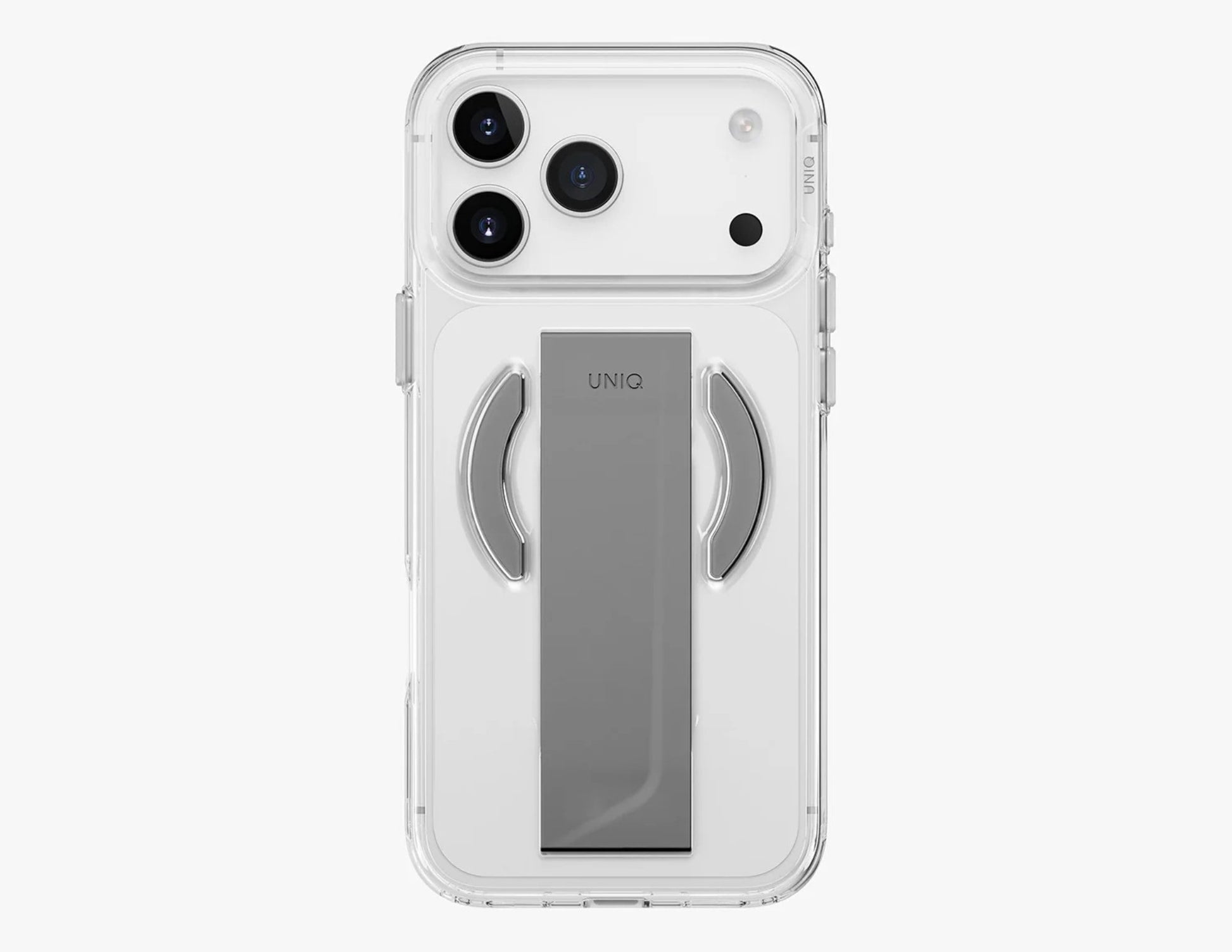 Uniq Heldro Air Slim FlexGrip™ Magnetic Case for iPhone 17 Pro & Pro Max, MagClick, clear anti-yellowing finish, wrist strap, at Thabthaba Store Qatar