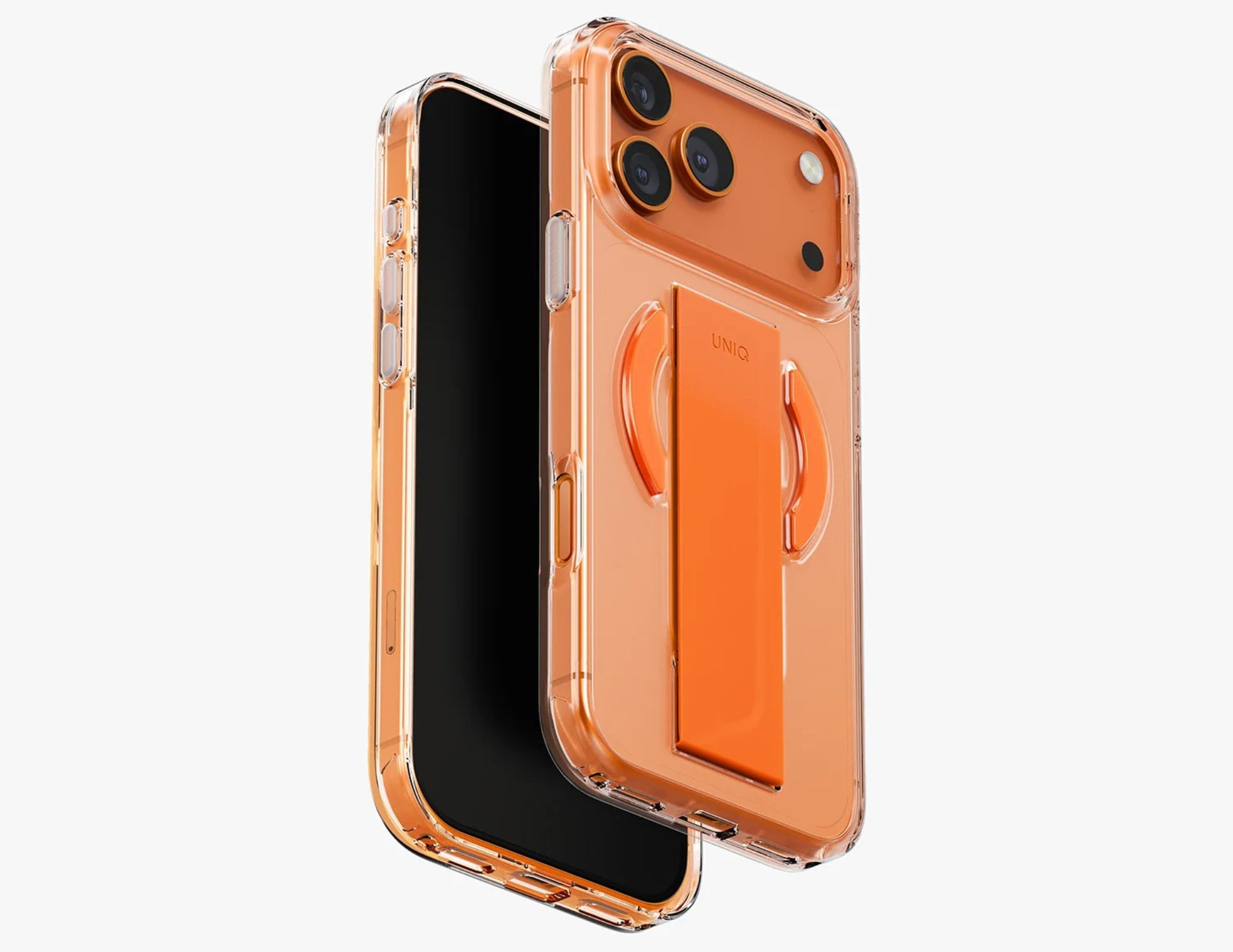 Uniq Heldro Air Slim FlexGrip™ Magnetic Case for iPhone 17 Pro & Pro Max, MagClick, clear anti-yellowing finish, wrist strap, at Thabthaba Store Qatar