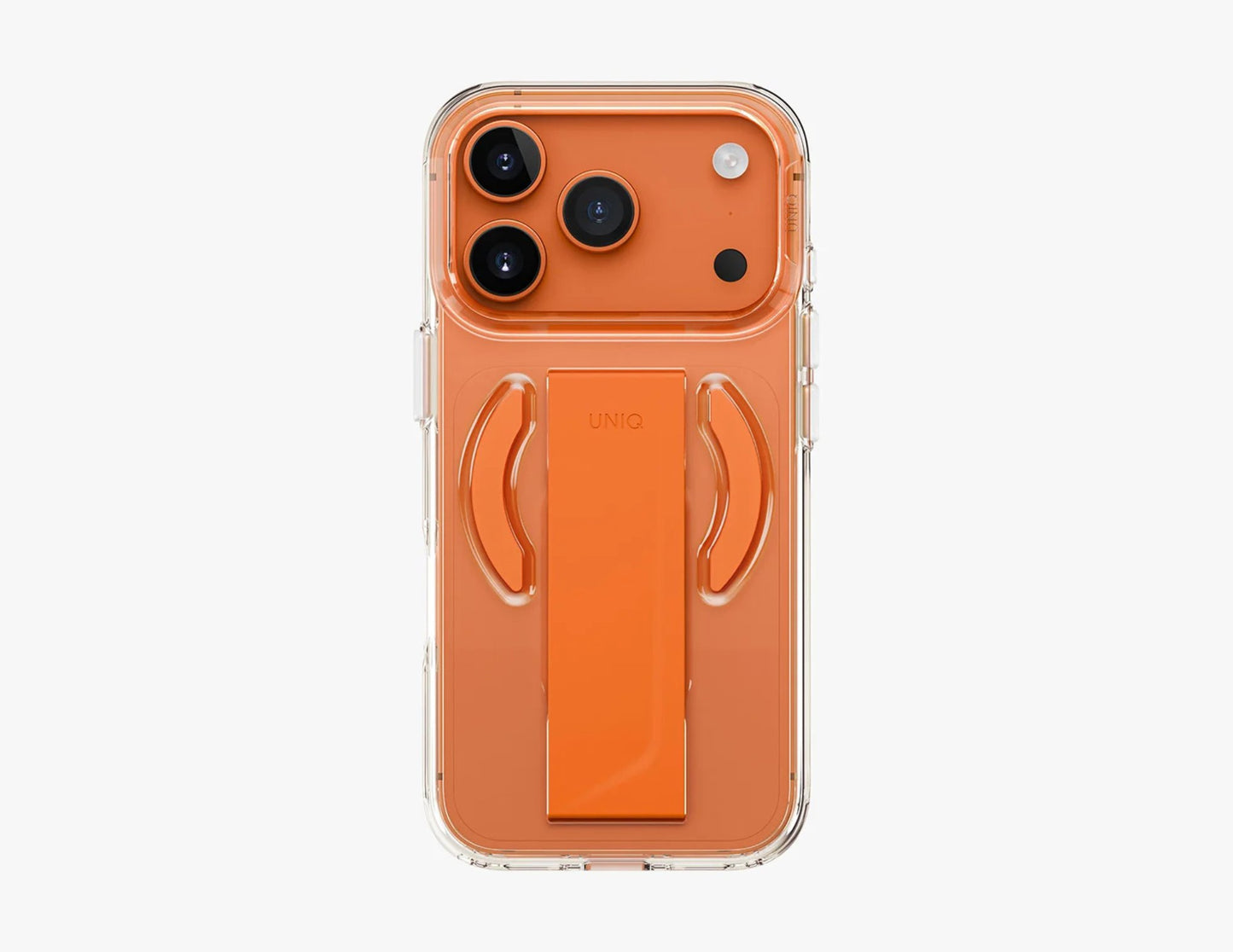 Uniq Heldro Air Slim FlexGrip™ Magnetic Case for iPhone 17 Pro & Pro Max, MagClick, clear anti-yellowing finish, wrist strap, at Thabthaba Store Qatar