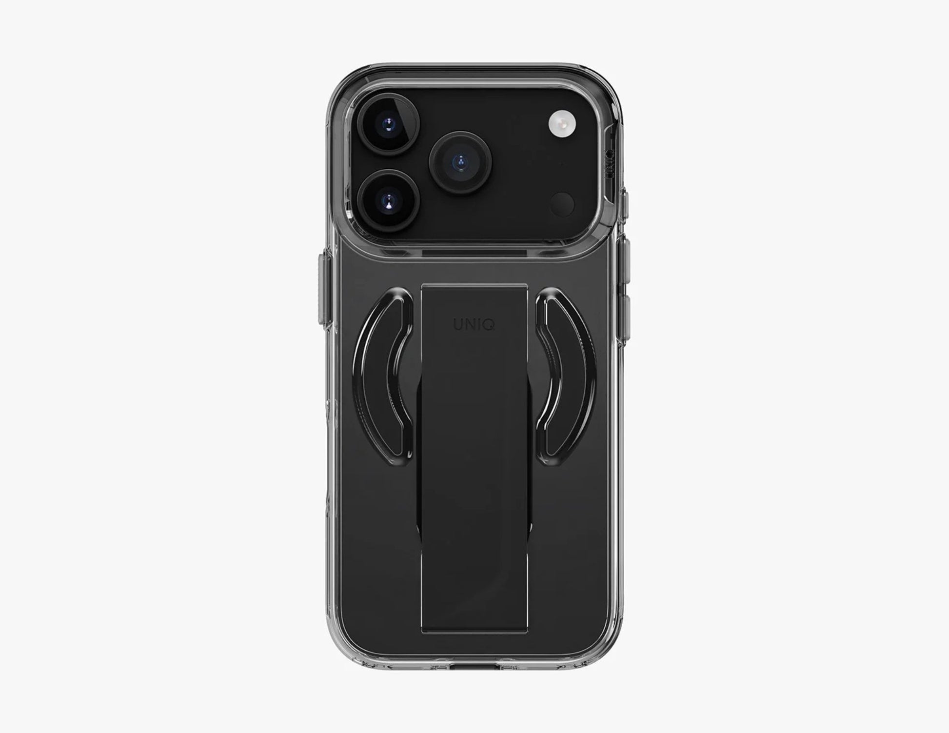 Uniq Heldro Air Slim FlexGrip™ Magnetic Case for iPhone 17 Pro & Pro Max, MagClick, clear anti-yellowing finish, wrist strap, at Thabthaba Store Qatar