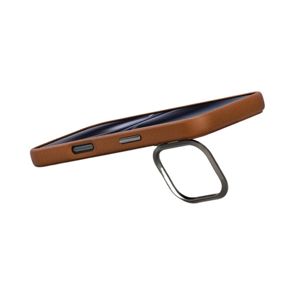 UNIQ Heldro Pro Hybrid Leatherette Case with FlexGrip Band for iPhone 17 Pro Caramel Qatar