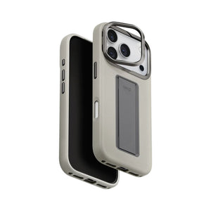 UNIQ Heldro Pro Hybrid Leatherette Case with FlexGrip Band for iPhone 17 Pro Clay Qatar