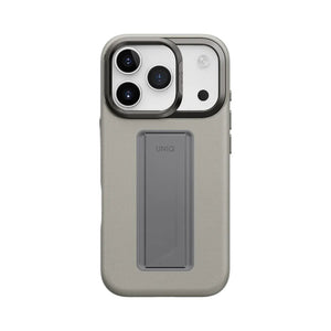 UNIQ Heldro Pro Hybrid Leatherette Case with FlexGrip Band for iPhone 17 Pro Clay Qatar