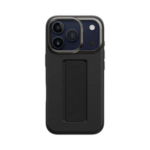 UNIQ Heldro Pro Hybrid Leatherette Case with FlexGrip Band for iPhone 17 Pro Dallas Black Qatar