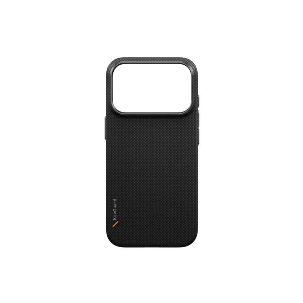 UNIQ Keva Edge Carbon Black aramid fiber case for iPhone 18 Pro with HapticCore Camera Control and MagClick magnetic charging compatibility in Qatar