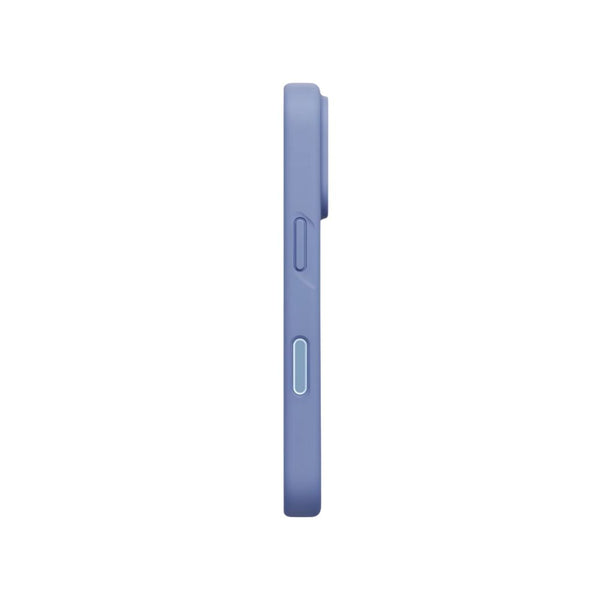 UNIQ Lino Pebble Blue hybrid silicone case for iPhone 18 Pro with microfiber lining, raised camera bezel, HapticCore Camera Control and MagClick compatibility in Qatar