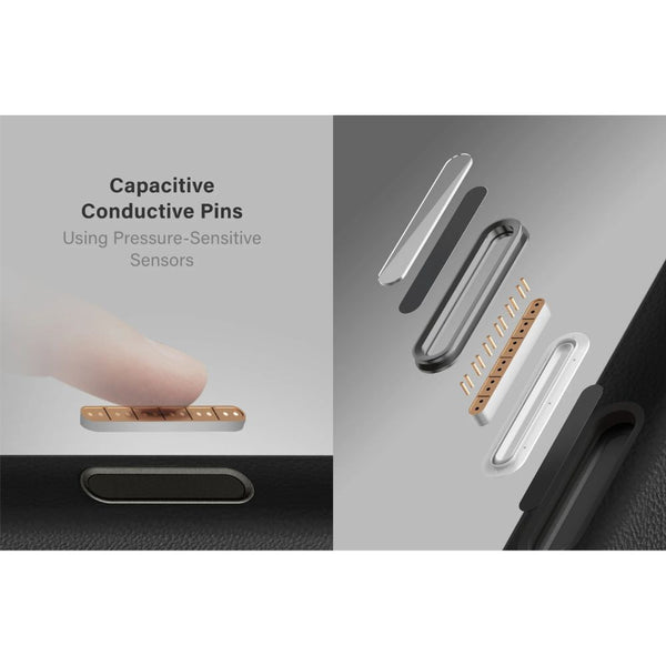 UNIQ Lyden Dallas Black vegan leather case for iPhone 18 Pro with aluminium accents and MagClick™ compatibility in Qatar