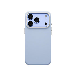 UNIQ Lyden Frost Blue vegan leather case for iPhone 18 Pro with aluminium accents and MagClick™ compatibility in Qatar