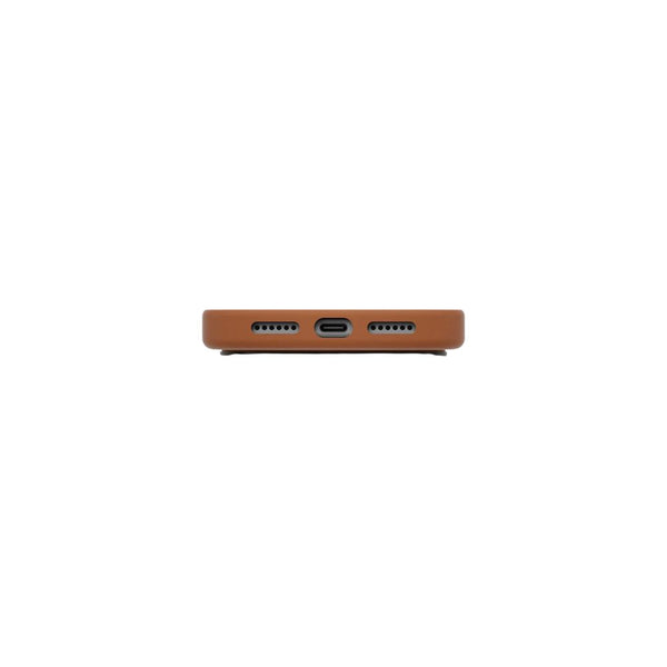 UNIQ Lyden Caramel vegan leather case for iPhone 18 Pro Max with aluminium accents and MagClick™ compatibility in Qatar