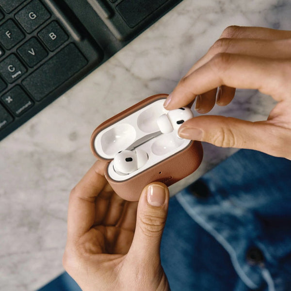 UNIQ Lyden Vex premium leatherette case for AirPods Pro 3rd Gen Caramel Qatar