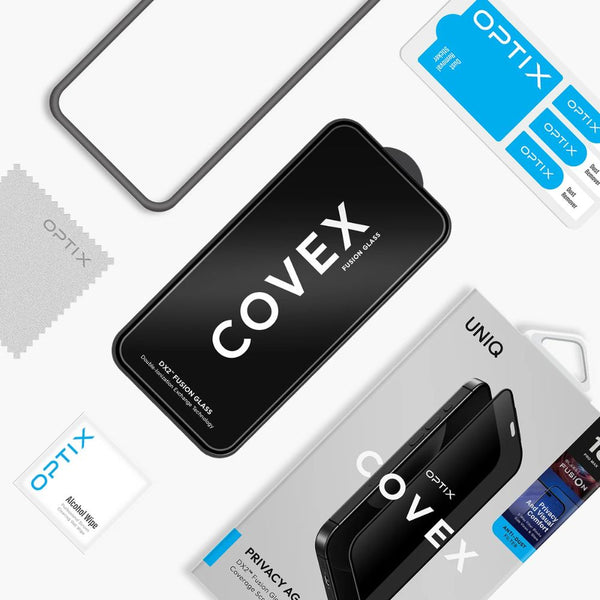 UNIQ Optix Covex privacy anti-glare DX2™ Fusion Glass screen protector for iPhone 18 Pro Max with 28° privacy filter in Qatar