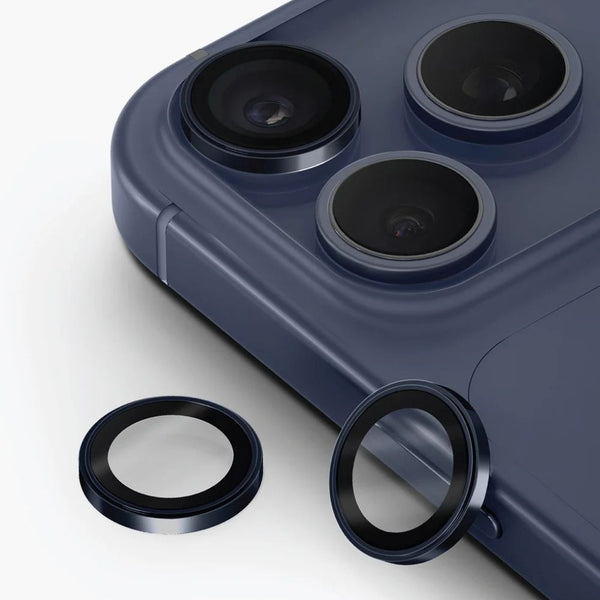 UNIQ Optix Prime Sapphire camera lens protector Navy Chrome for iPhone 17 Pro and Pro Max with 9 Mohs glass IP68 Qatar