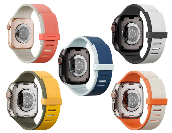 UNIQ Revix IV reversible magnetic Apple Watch band for 49 to 44mm with dual-color design.