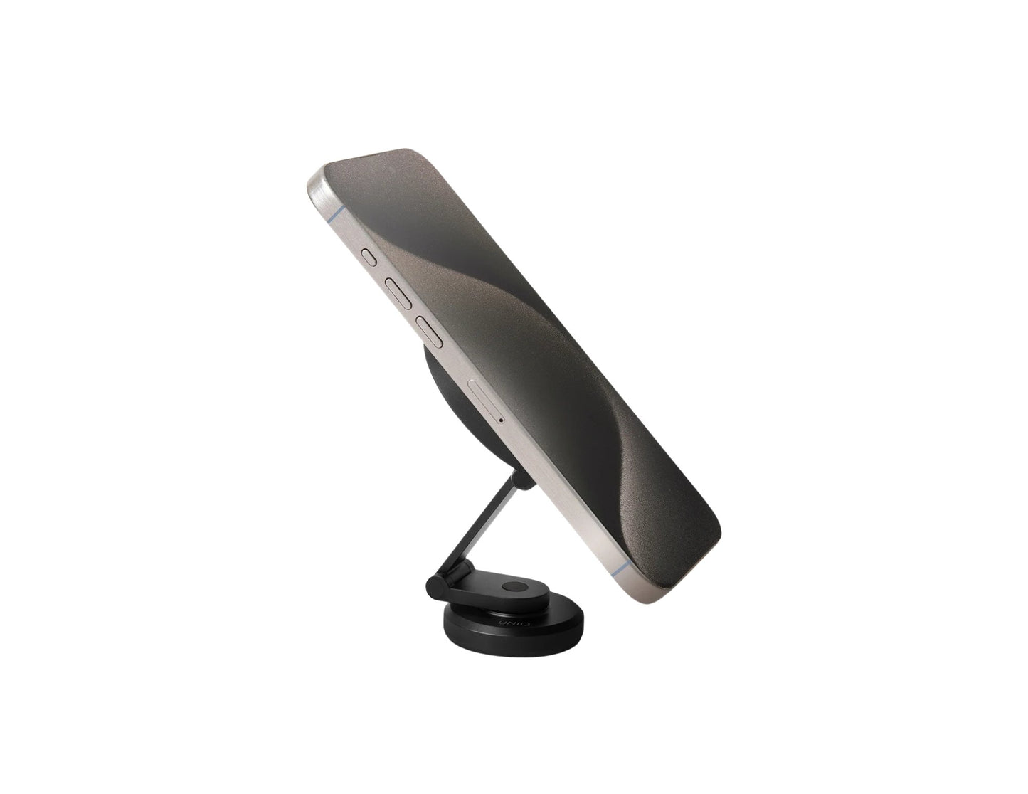 Uniq Velo universal magnetic phone mount with rotating base and folding arm Midnight Black Qatar
