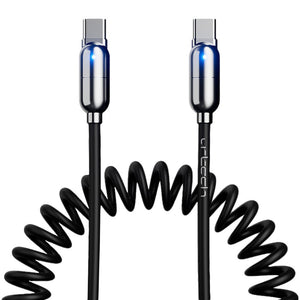 URTECH 100W spring USB-C to USB-C cable black silver fast charging 5A PD cable Qatar