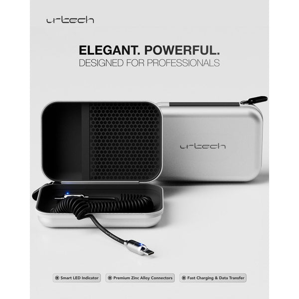 URTECH 100W spring USB-C to USB-C cable black silver fast charging 5A PD cable Qatar