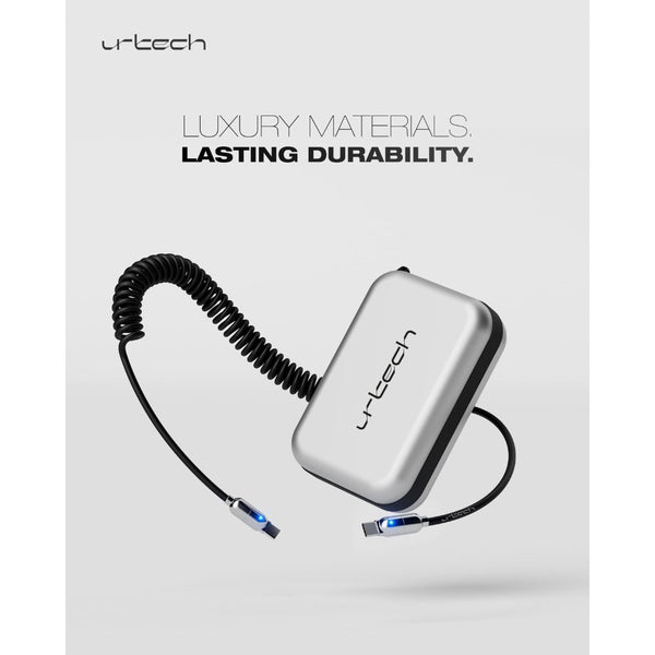 URTECH 100W spring USB-C to USB-C cable black silver fast charging 5A PD cable Qatar