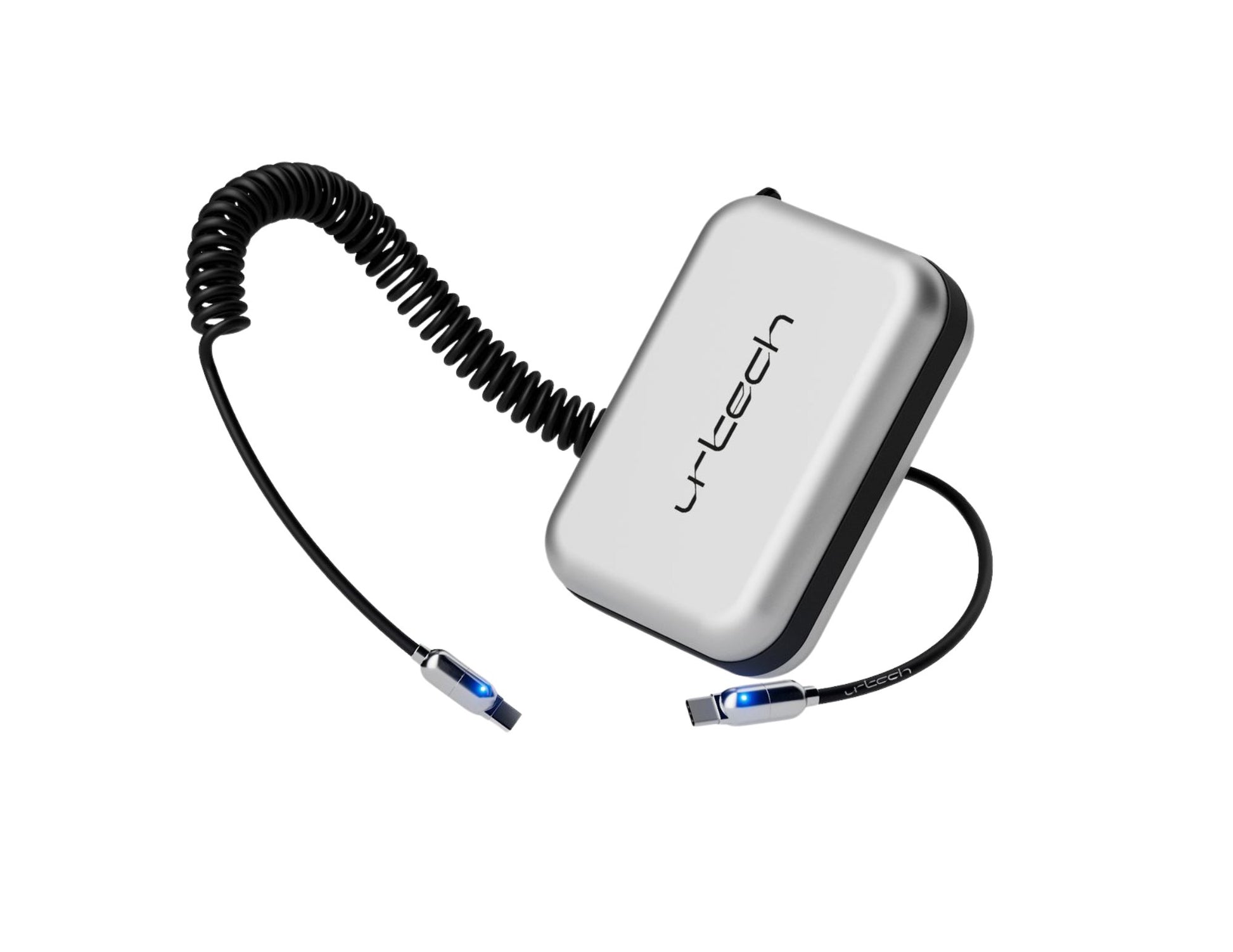 URTECH 100W spring USB-C to USB-C premium cable Black Silver Qatar