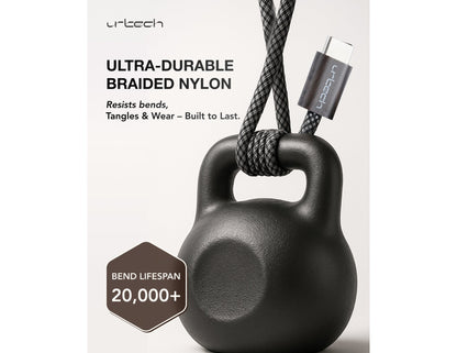 URTECH 100W USB-C to USB-C cable MW-NMBM01 natural wood grain braided 1m Qatar