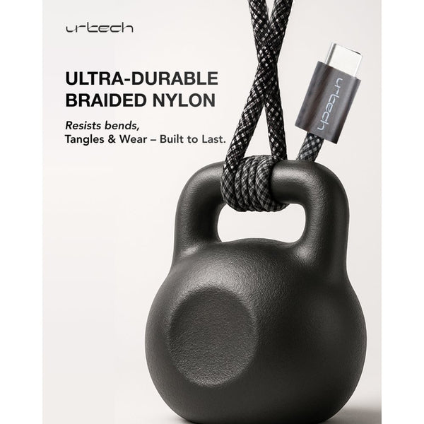 URTECH 100W USB-C to USB-C cable natural wood grain 1m PD fast charging braided cable Qatar