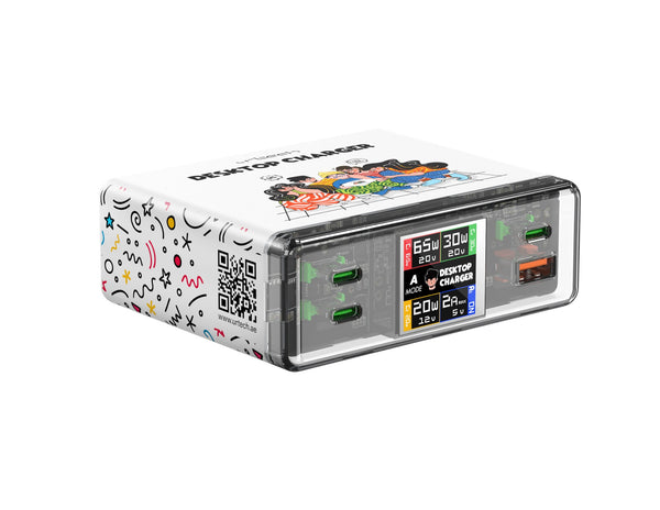 URTECH 130W GaN desktop charger smart display touch control Qatar