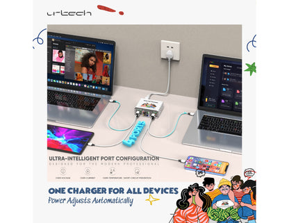 URTECH 130W GaN desktop charger smart display touch control Qatar