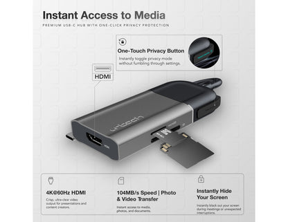 URTECH 6 in 1 USB-C hub 4K HDMI 100W PD 10Gbps aluminum Qatar