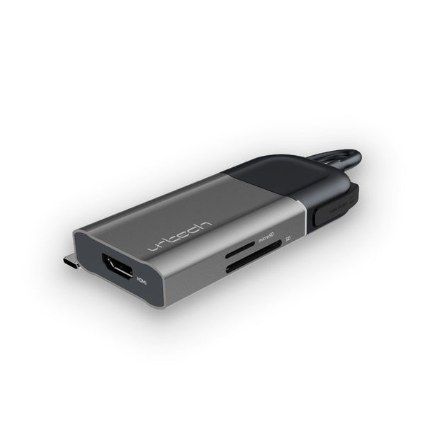 URTECH 6-in-1 USB-C hub with 4K HDMI 100W PD and 10Gbps data transfer Qatar