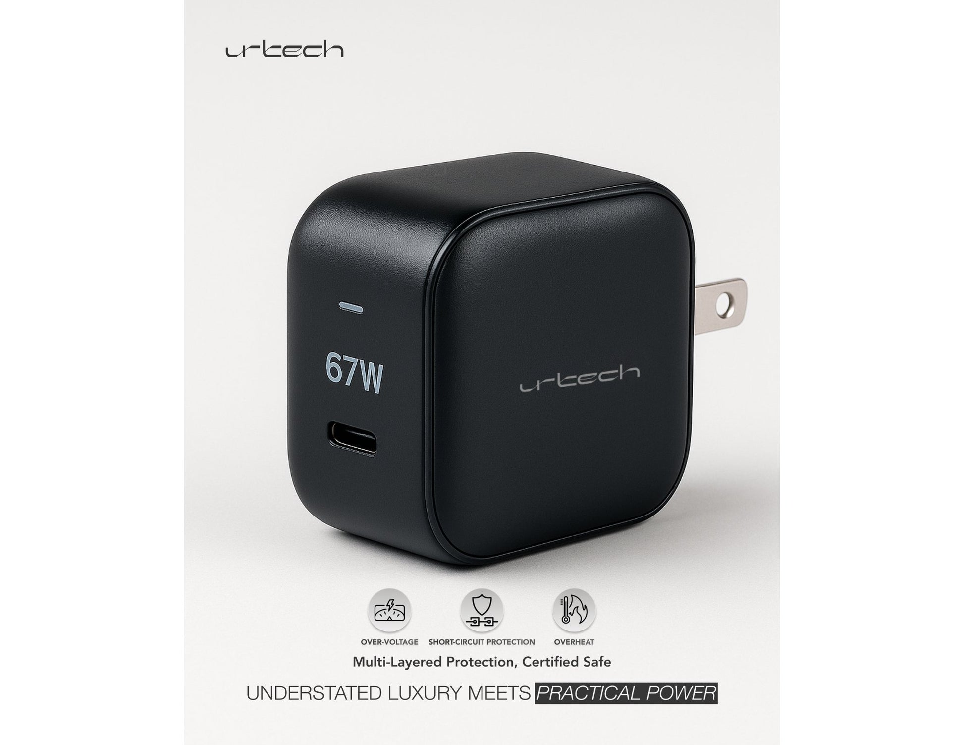 URTECH 67W GaN fast charger PD 3.0 QC 3.0 compact travel design Qatar