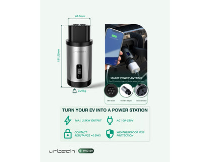 URTECH V2L GB/T EV adapter 3.5kW universal socket with EVA case Qatar