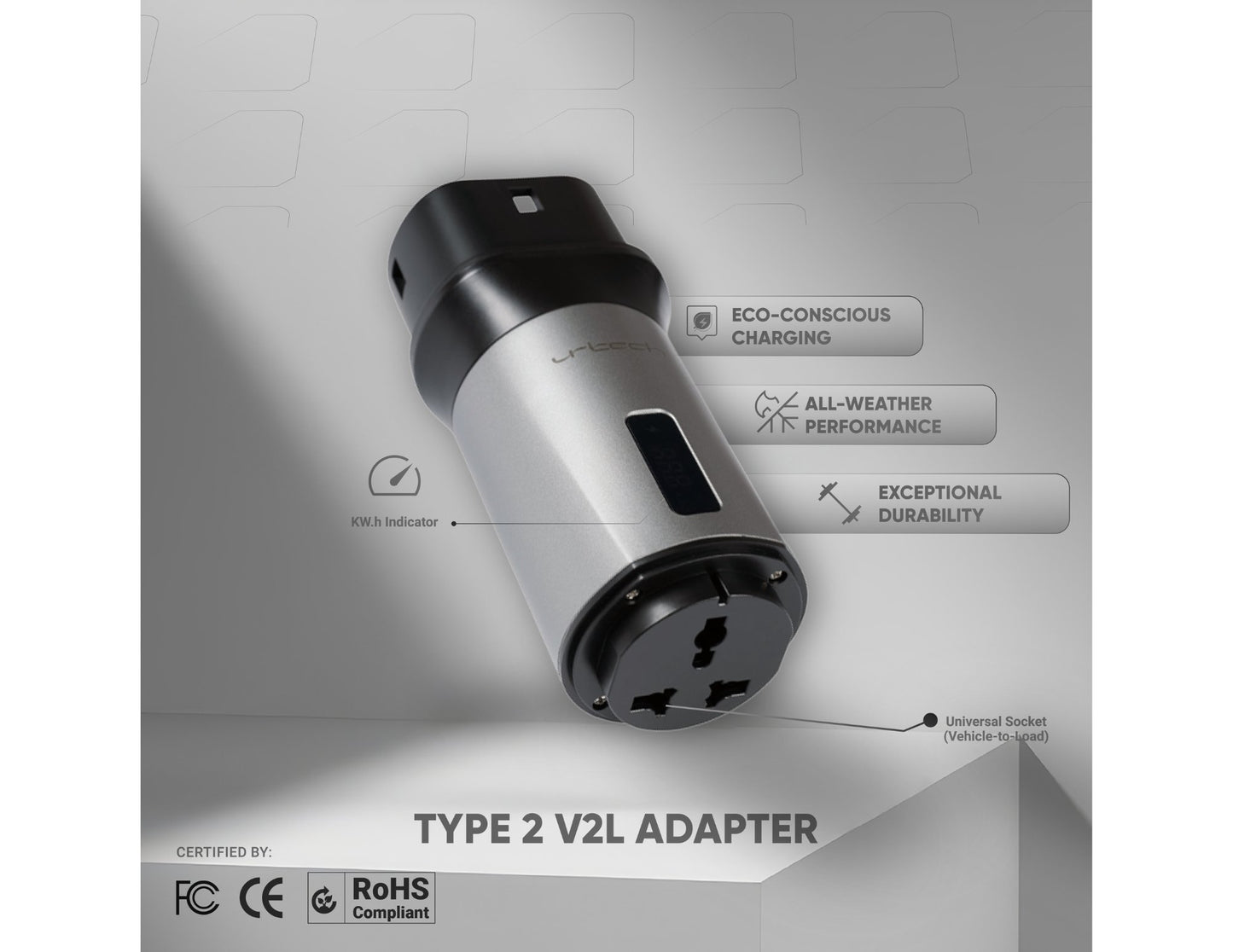 URTECH Type 2 V2L EV adapter 3.5kW universal socket with EVA case Qatar