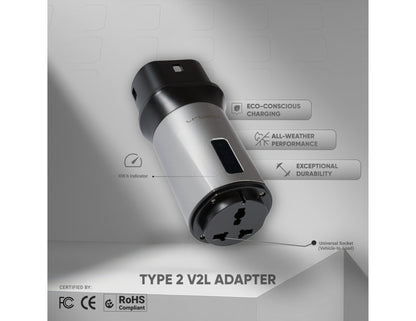 URTECH Type 2 V2L EV adapter 3.5kW universal socket with EVA case Qatar