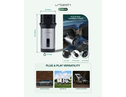 URTECH Type 2 V2L EV adapter 3.5kW universal socket with EVA case Qatar