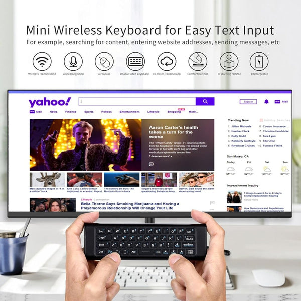 Voice remote with mini keyboard 2.4GHz air mouse and voice control Black for Android TV and Smart TV Qatar